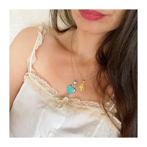 Vintage Taxco Turquoise Pendant 70s